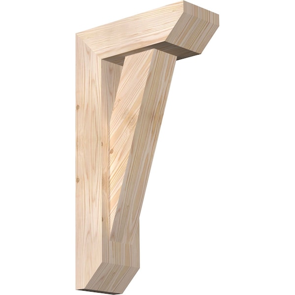 Ekena Millwork Traditional Slat Smooth Bracket w/ Offset Brace, Douglas Fir, 5 1/2"W x 14"D x 26"H BKT0604X14X26TRA06SDF - main
